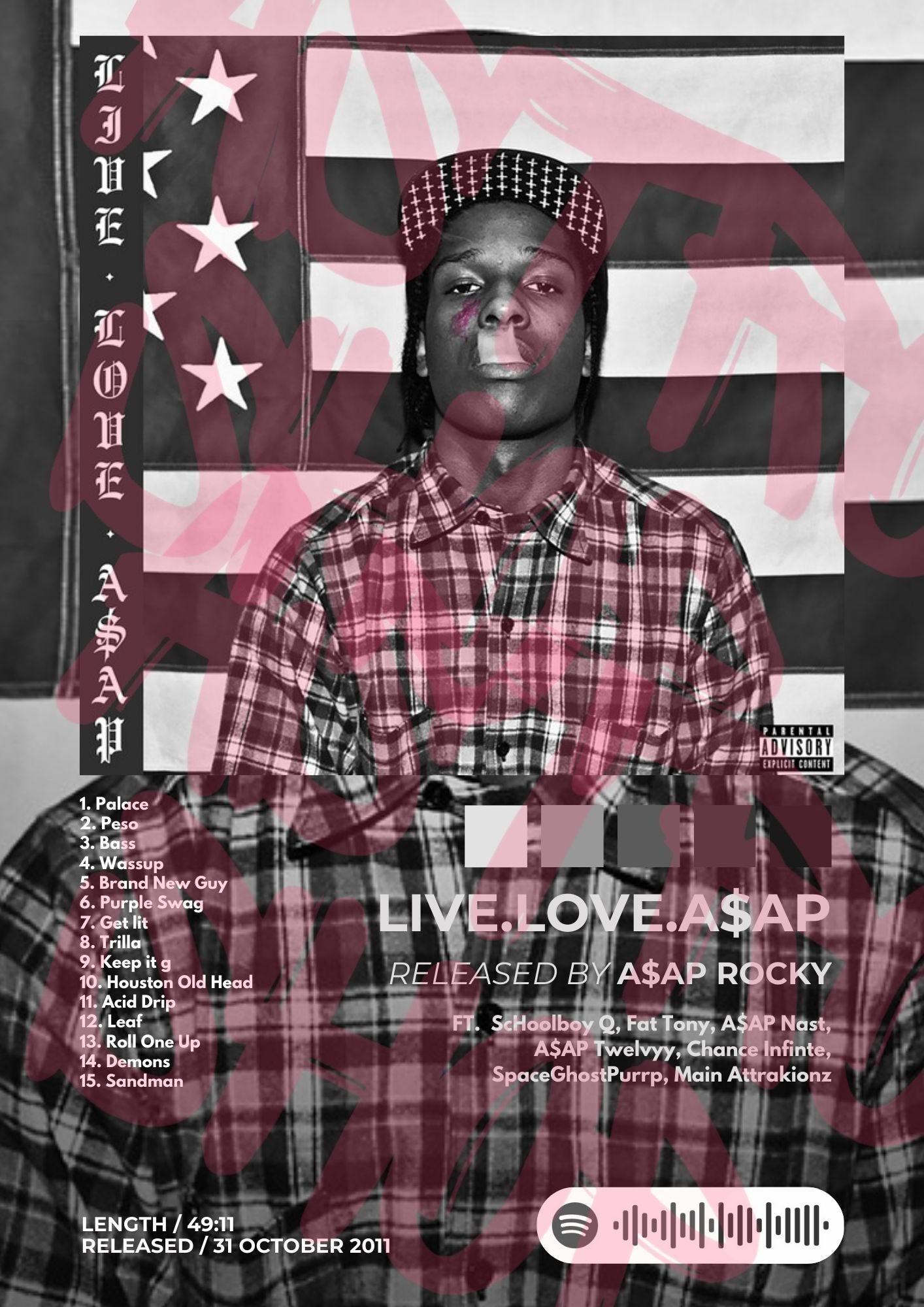 Tablou LIVE LONG A$AP